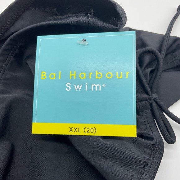 Bal Harbour Women's Ruched Adj. Side Tummy Control Swim Brief XXL (20) Black - Picture 4 of 8